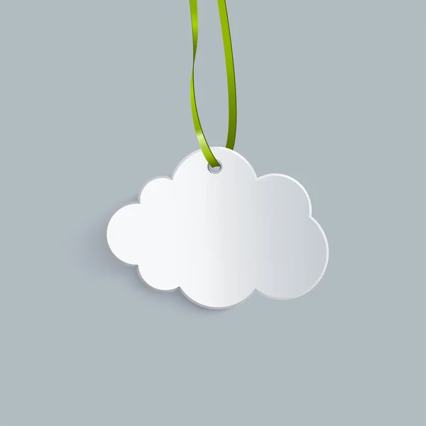 Cloud op groene lint — Stockvector