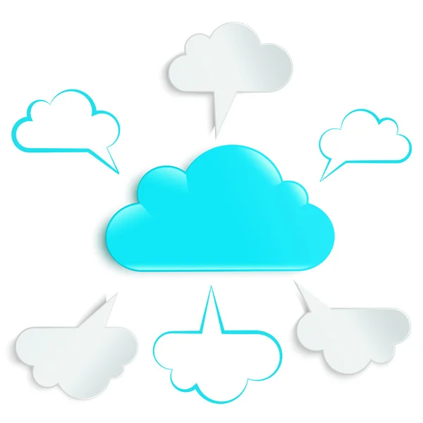 Cloud with six in a circle — Stock Vector