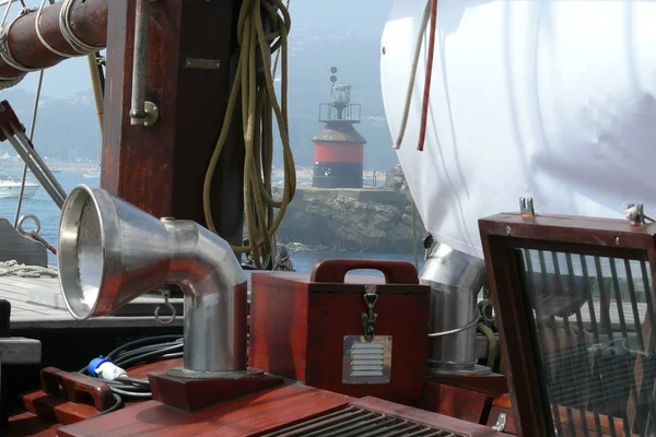 Partial detail of a schooner equipment — Stock Photo, Image