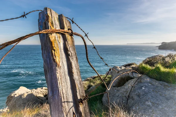 Old rusty wire fence — Stock Photo, Image