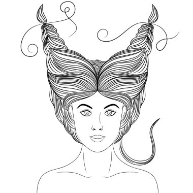  Güzel bir kadın baş