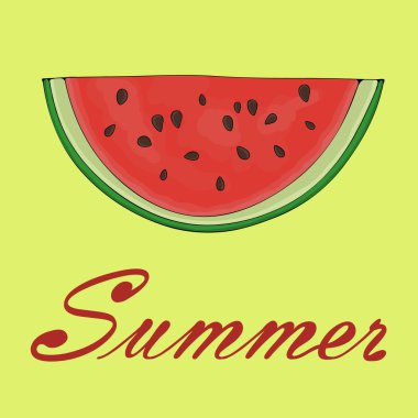 dilim karpuz illüstrasyon