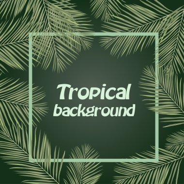 egzotik yaprakları ile tropikal çerçeve