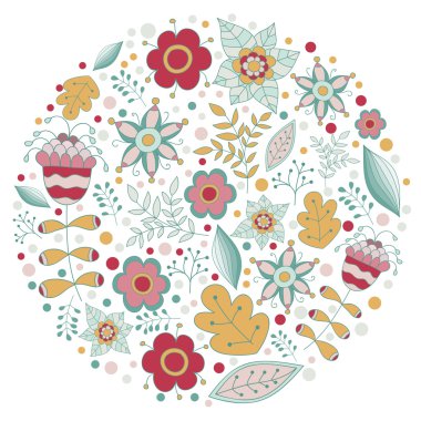 parlak güzel çiçekler ile daire