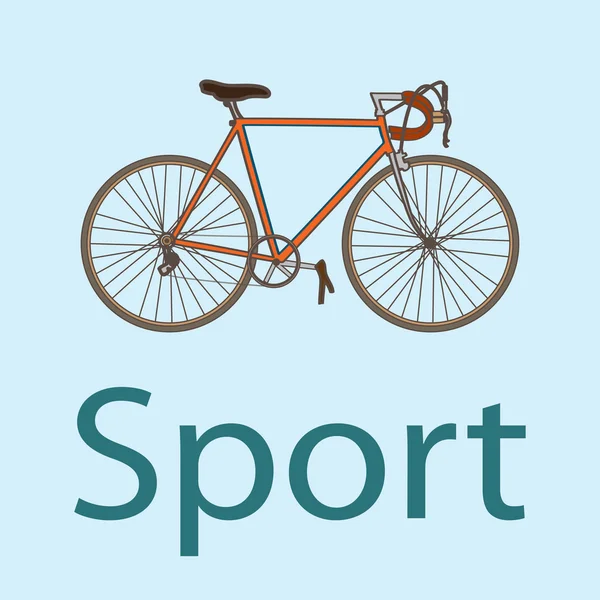 Ilustrasi dengan sepeda olahraga - Stok Vektor