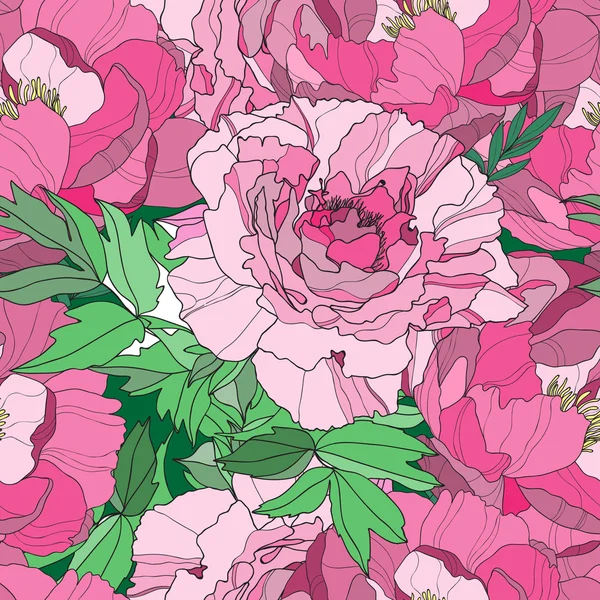 Modèle sans couture avec des roses dessinées à la main . — Image vectorielle