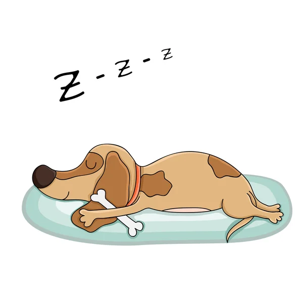 Ilustración con perro dormido — Archivo Imágenes Vectoriales