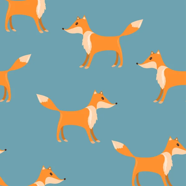 Seamless pattern with foxes — Stock Vector