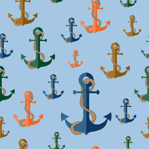 Seamless pattern with anchors — Stock Vector