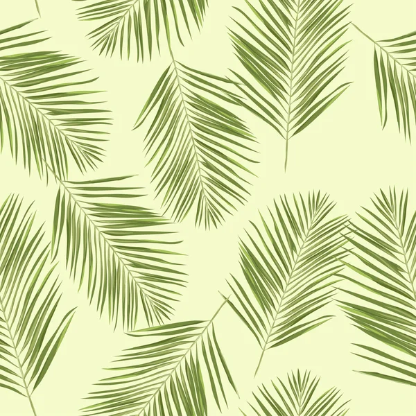 Бесшовный узор с пальмовыми ветвями — стоковый вектор