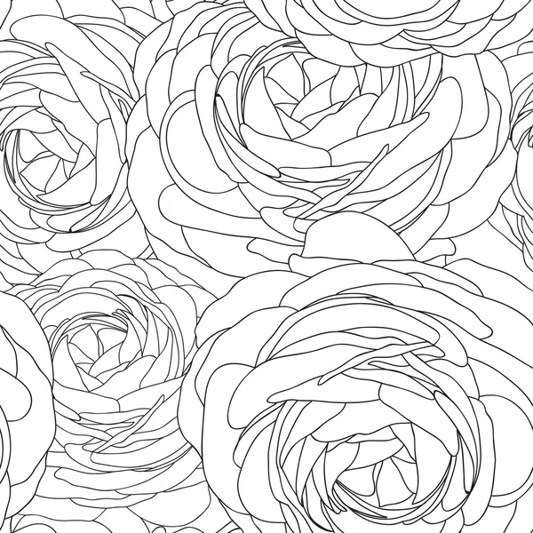 Fond sans couture avec des roses — Image vectorielle