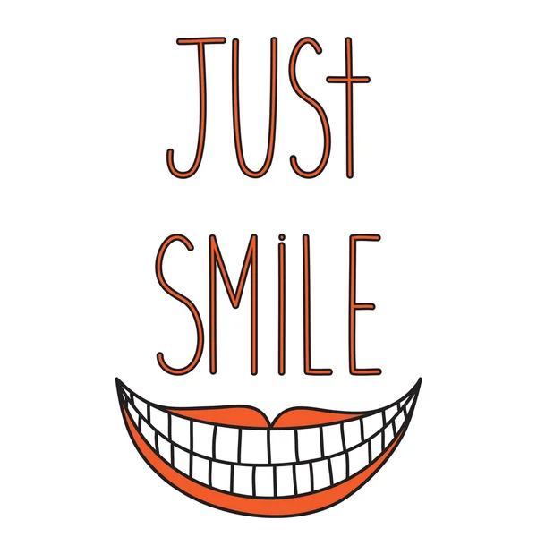 Motivational quote 'Just smile' — 图库矢量图片