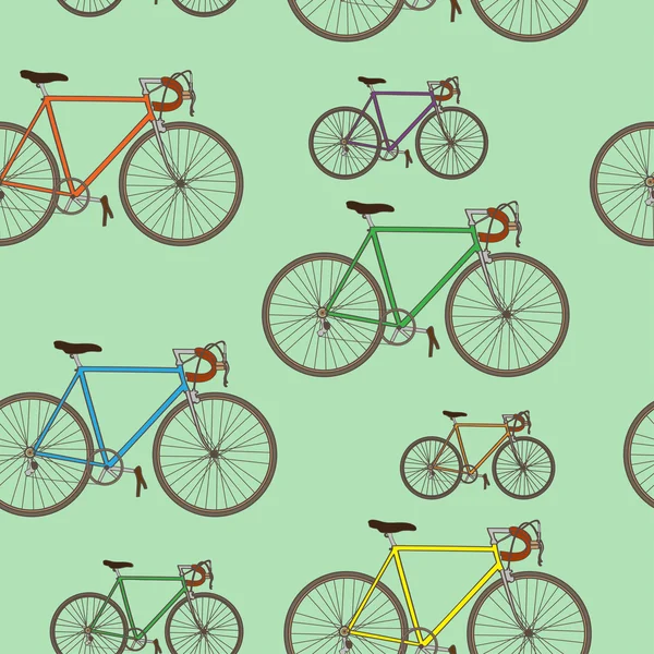 Retro hipster bicycles pattern — Stock Vector