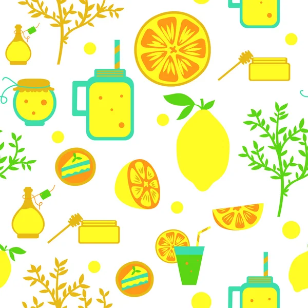 Бесшовный лимонный узор — стоковый вектор