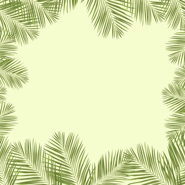 Rám s zelenými exotické listy — Stockový vektor