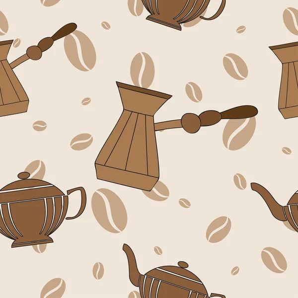 コーヒー豆とシームレスなパターン — ストックベクタ