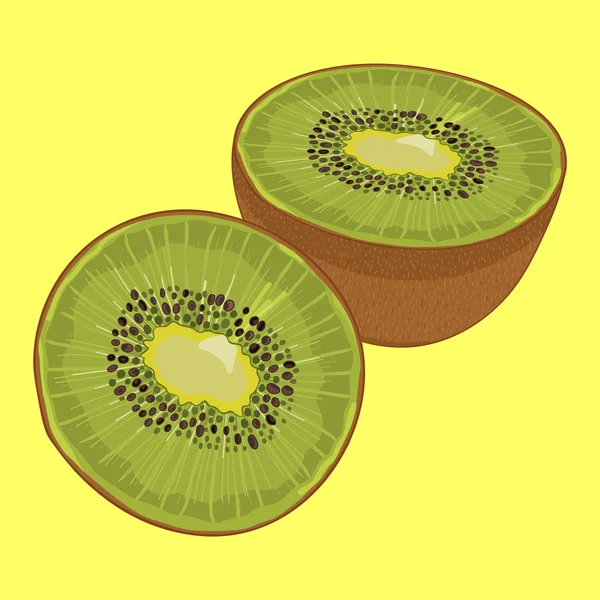 Illustrazione con cibo kiwi — Vettoriale Stock