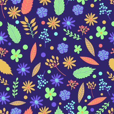 parlak soyut çiçek desenle