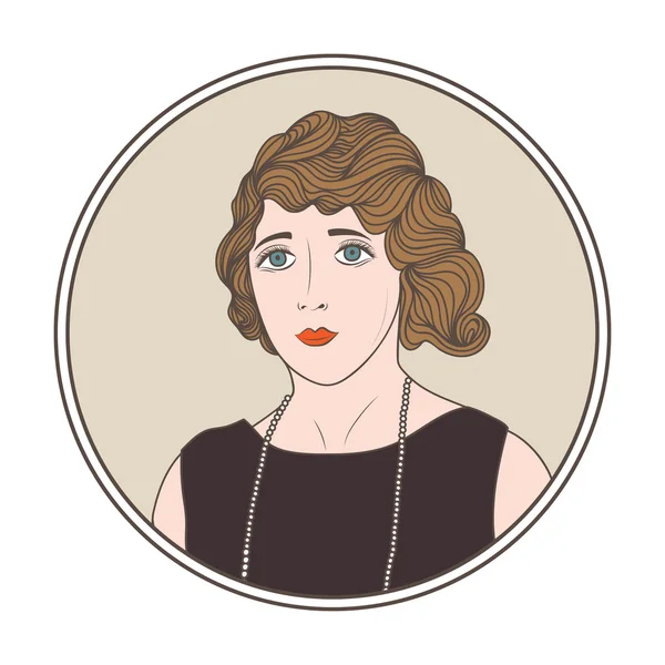 Ilustrace s Retro ženou 20s. — Stockový vektor