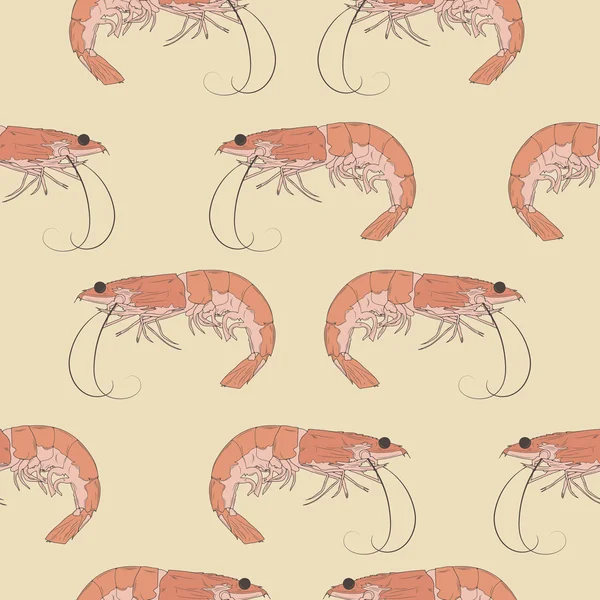 Seamless pattern with shrimps. — Stock Vector