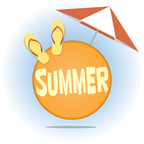 Cartão de verão com chinelos de verão — Vetor de Stock