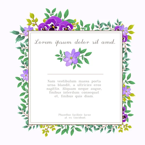 Svatební karta s květinami — Stockový vektor