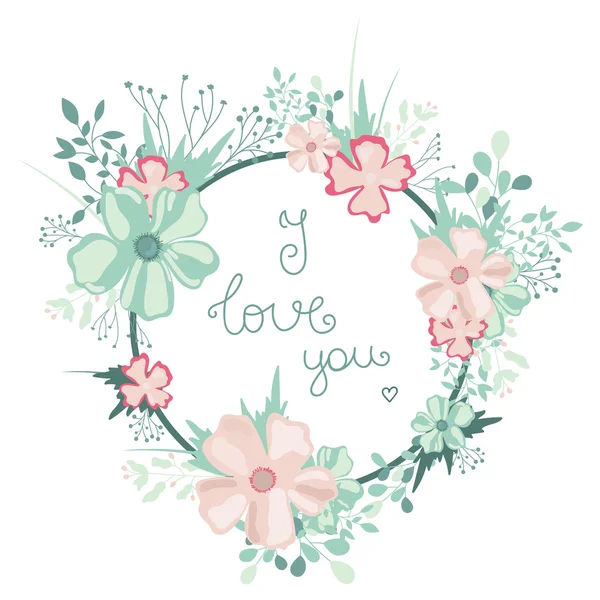 Marco floral con mensaje — Vector de stock