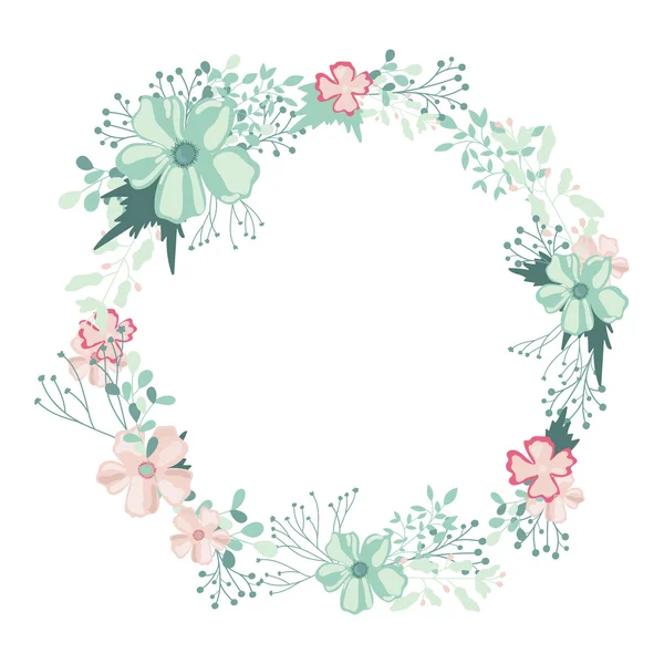 Couronne florale décorative — Image vectorielle