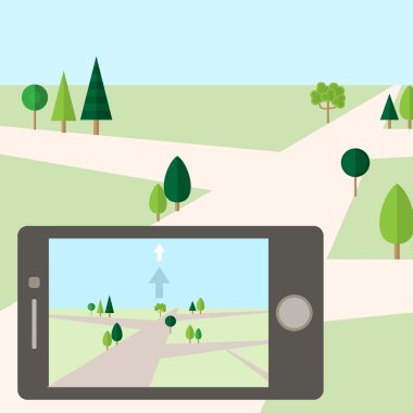 Navigator ile düz hareket eden telefon