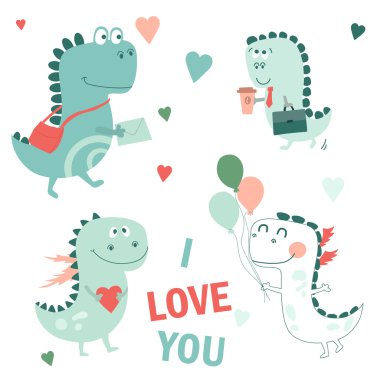 Karikatür ejderha ile ayarla