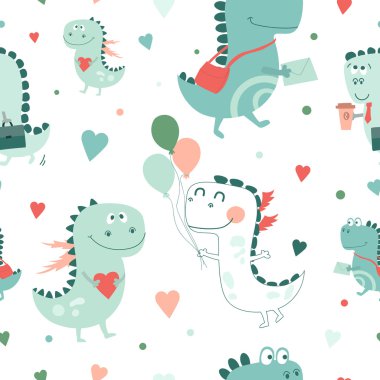 Karikatür ejderha ile Seamless Modeli