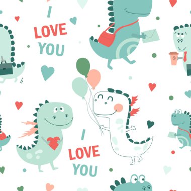 Karikatür ejderha ile Seamless Modeli