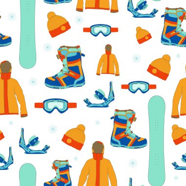 Snowboard ekipman ile Seamless Modeli