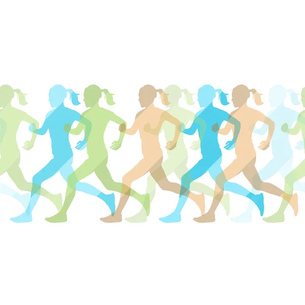 Ilustración con personas corriendo — Vector de stock