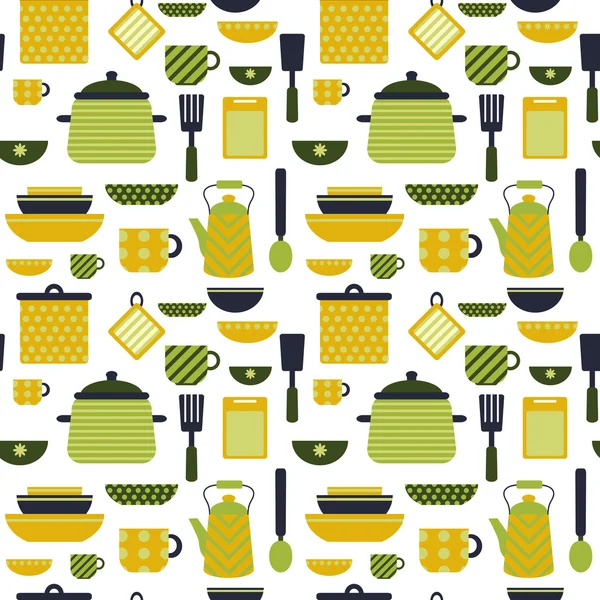 Pattern with kitchen items — Stock Vector