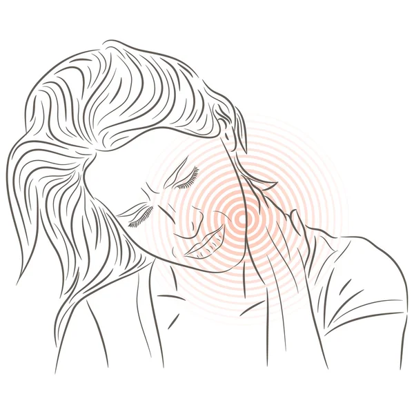 Woman suffering from pain — Stock Vector