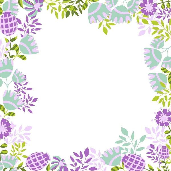 Μοτίβο με λουλούδια και τα φύλλα σε πράσινο χρώμα — Διανυσματικό Αρχείο