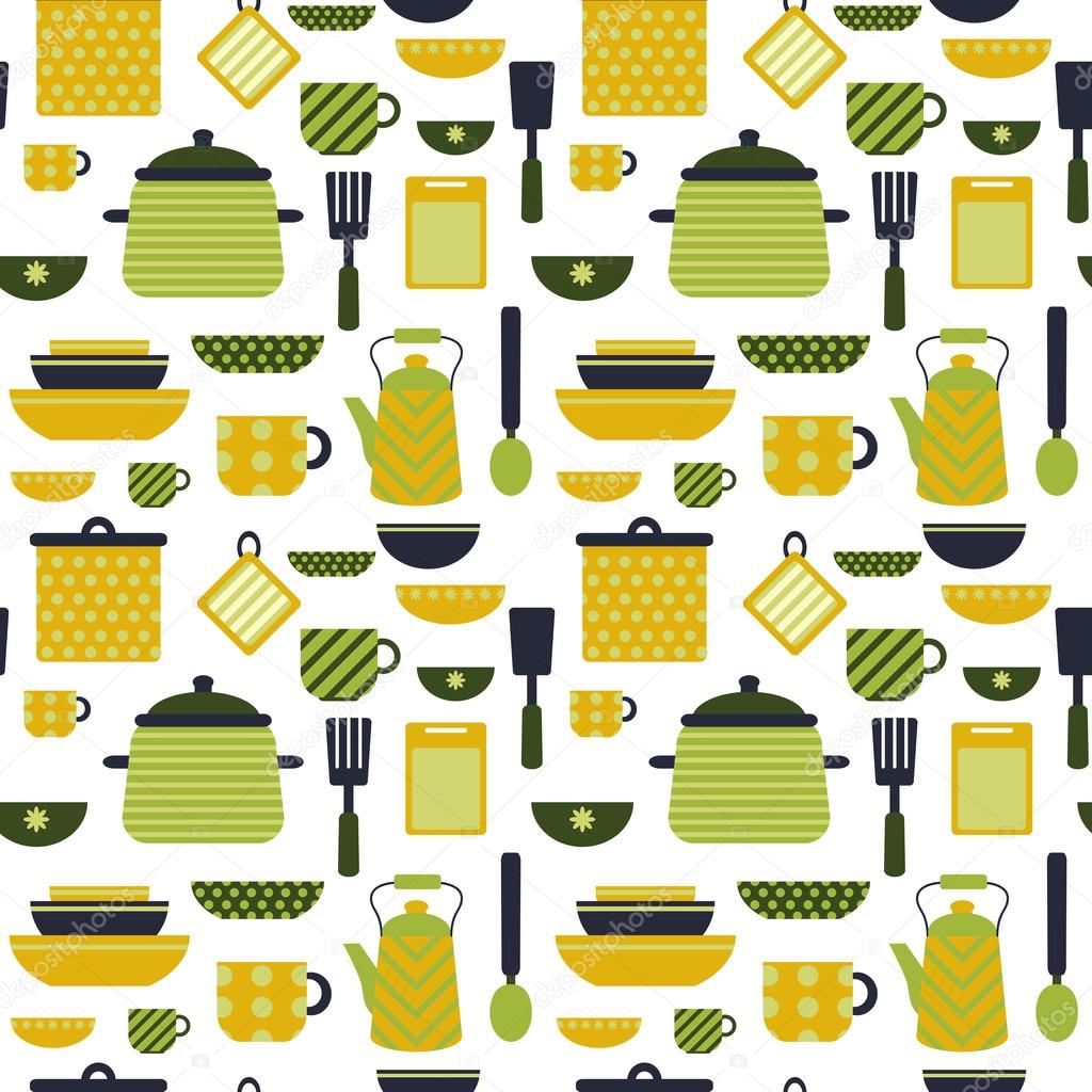 pattern with kitchen items