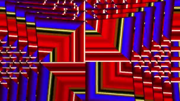 Kaleidoskop mit Streifen. abstrakter Hintergrund mit beweglichen Linien. — Stockvideo