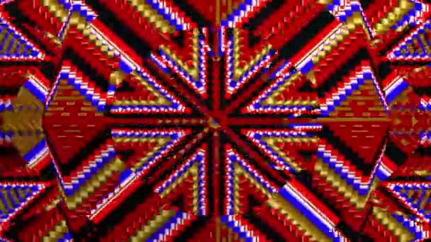 Kaleidoscope with stripes. abstract background with moving lines. — Stok video