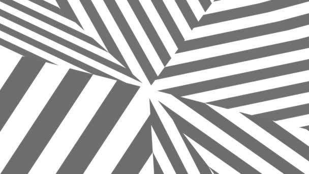 Geometrische Formen Aus Schwarzen Streifen Abstrakter Hintergrund — Stockvideo