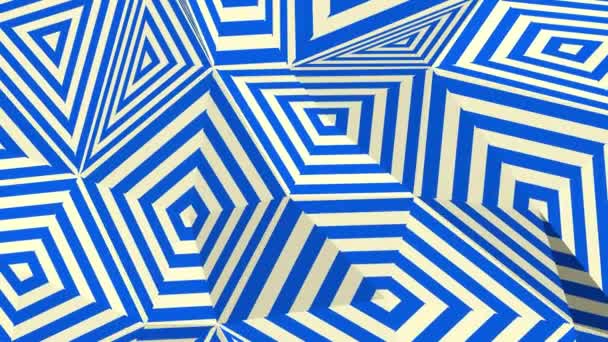 Geometrische Formen Aus Mehrfarbigen Streifen Abstrakter Hintergrund — Stockvideo