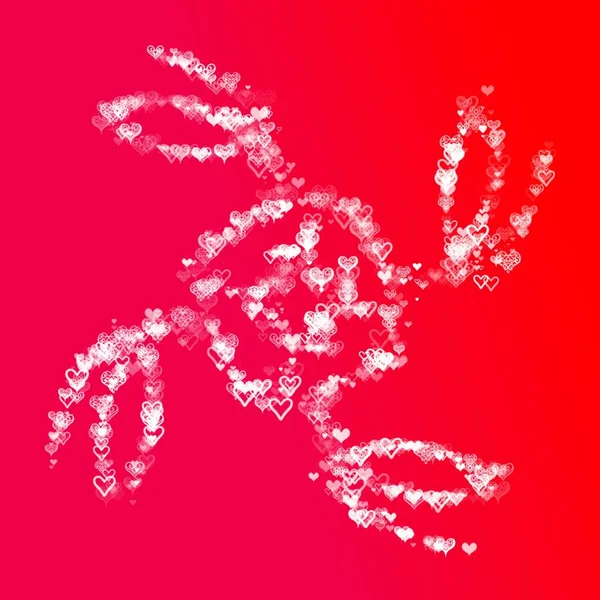 Rode Hart Collectie Icoon Liefde Symbool Geïsoleerd Wit Illustratie Lijnen — Stockfoto
