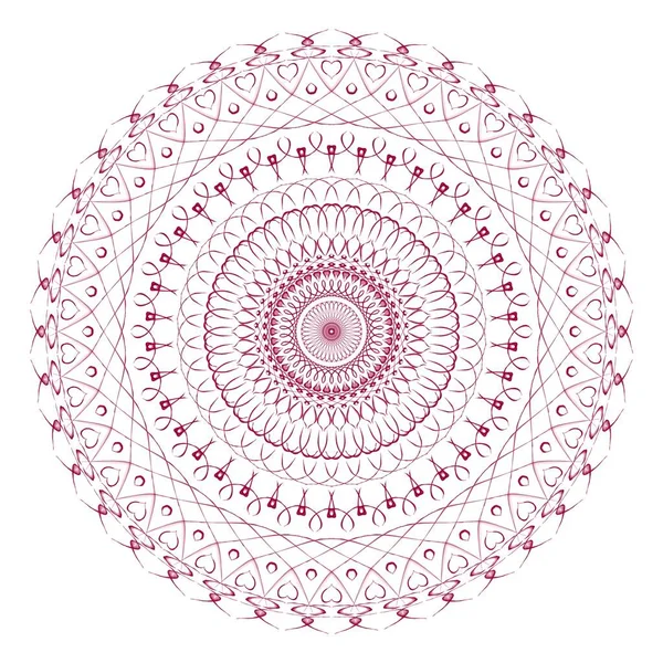 Indian Ornament Kaleidoscopic Floral Pattern Mandala Pink — Stock Photo, Image