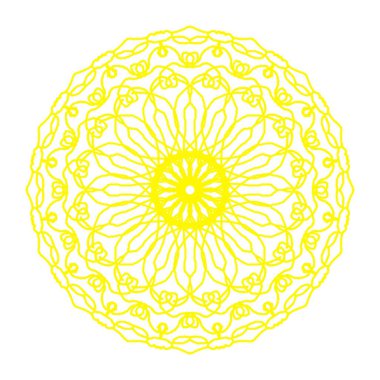 Soyut dairesel şekiller. Mavi ve sarı renkli mandalalar.