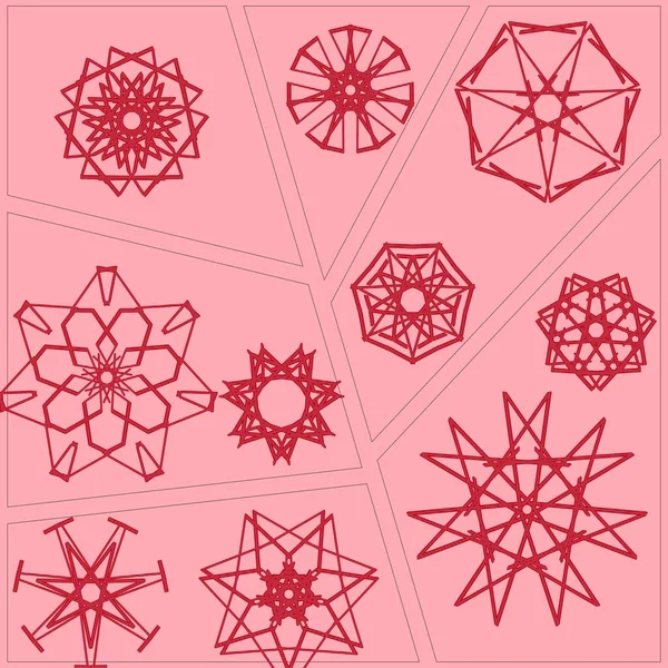 Rode Mandala Voor Ontspanning Meditatie Patronen Voor Decoratie Het Mandala — Stockfoto