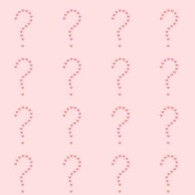 Duygusal bir ambalaj kağıdı. Kalpler. Bir soru işareti. Sevgililer Günü hediyesi..