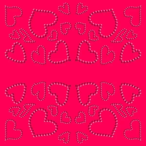 心臓の輪郭を持つお祭りの背景 グリーティングカード 包装紙 装飾的な壁紙のためのシームレスなパターン 白い背景にハートとコンフェッティのパターン — ストック写真