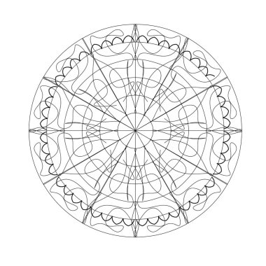Mandala. Yuvarlak Süs Şablonu. Klasik dekoratif öğeler.