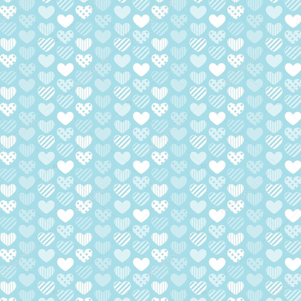 Seamless background for creative works in the scrapbooking technique. Material for scrapbooking with hearts. Retro seamless pattern.